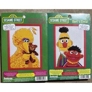 Sesame Street Bert Ernie Big Bird Counted Cross Stitch 5x7 Jaylynn #68-11  68-16